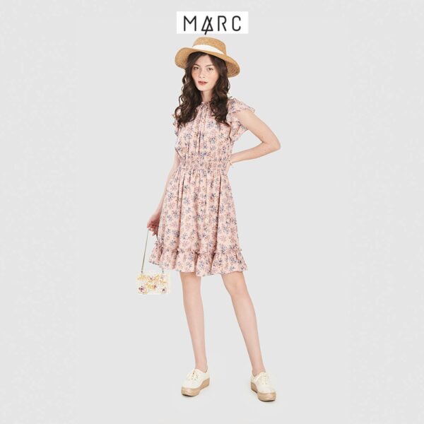 Đầm nữ MARC FASHION tay bèo smocking eo họa tiết hoa - Hình ảnh 2