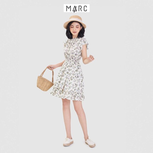 Đầm nữ MARC FASHION tay bèo smocking eo họa tiết hoa - Hình ảnh 3
