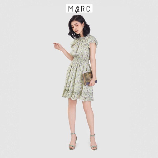 Đầm nữ MARC FASHION tay bèo smocking eo họa tiết hoa - Hình ảnh 4