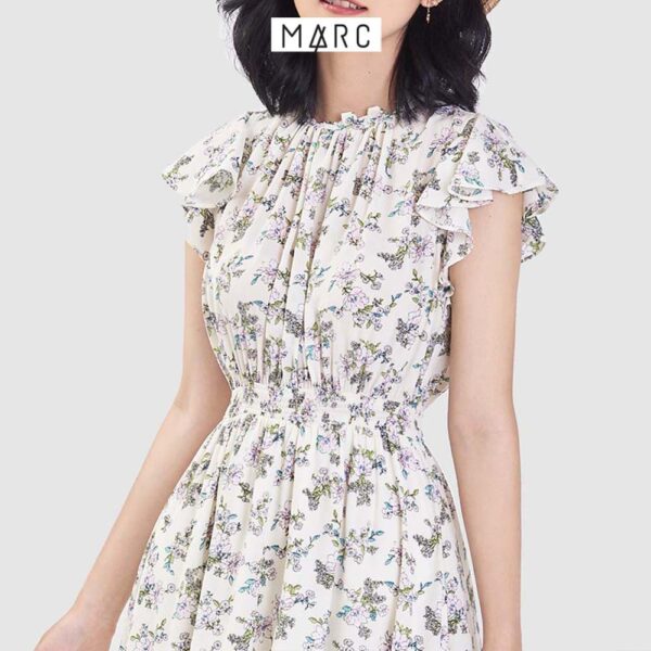 Đầm nữ MARC FASHION tay bèo smocking eo họa tiết hoa - Hình ảnh 6
