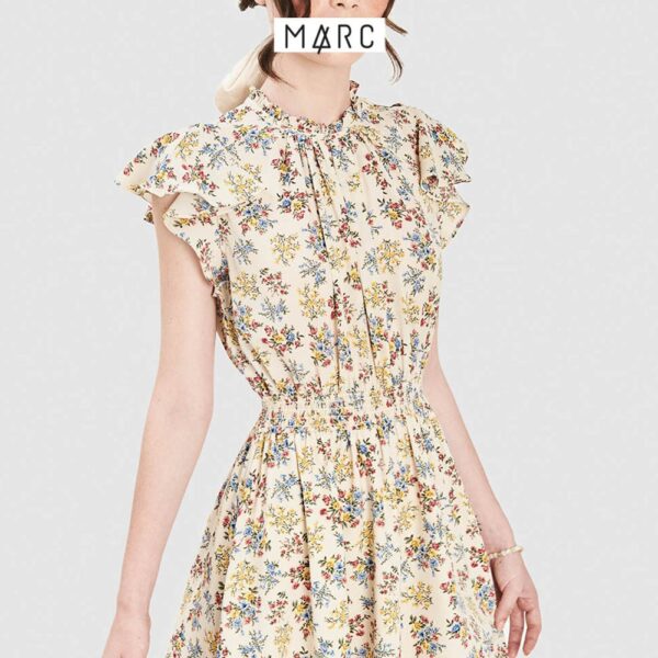 Đầm nữ MARC FASHION tay bèo smocking eo họa tiết hoa - Hình ảnh 8