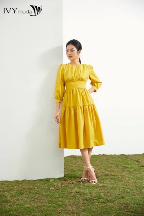 Đầm thô xòe 2 lớp IVY moda MS 48T0107