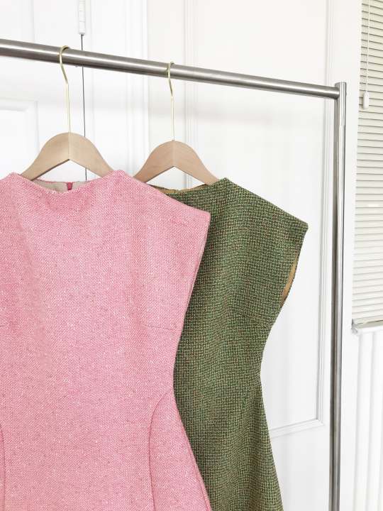 Đầm tweed cổ cao vừa nhiều màu AfterBefore