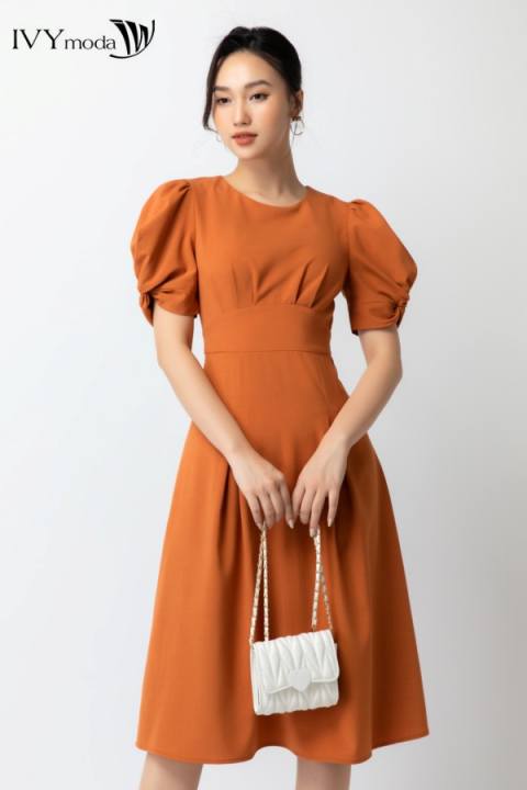 Đầm xòe tay bồng IVY moda MS 47B8717