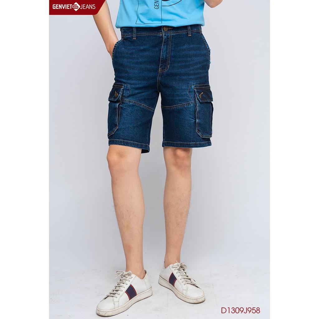 D1309J958 – Quần Ngố Jeans Nam Túi Hộp GENVIET