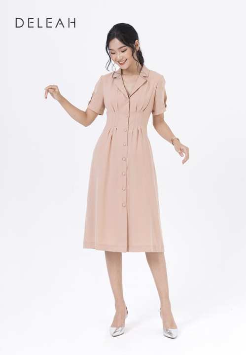De Leah – Đầm Ôm A Xếp Li Eo – Thời Trang Thiết Kế