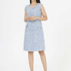 De Leah - Đầm Suông Tweed Đính Trai - Thời Trang Thiết Kế