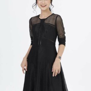 De leah - Đầm Xoè Lưới Can Ren Thang - Thời trang Thiết kế
