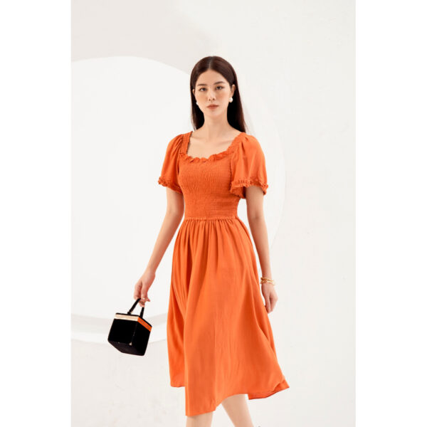 Eva De Eva Đầm tay ngắn dáng thắt eo 21SDKE089C - Hình ảnh 2