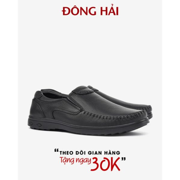 Giày lười nam Đông Hải da bò cao cấp đế cao su liền khối tăng vẻ nam tính- G0321 - Ảnh 2