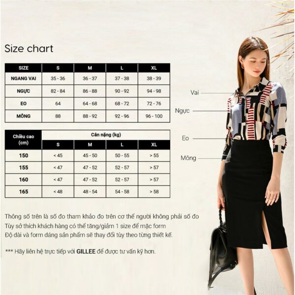 [GILLEE] Áo Sơ Mi Lụa Sọc Black White - Ảnh 5