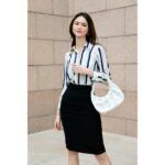 [GILLEE] Chân Váy Bút Chì Tuyết Mưa Đen