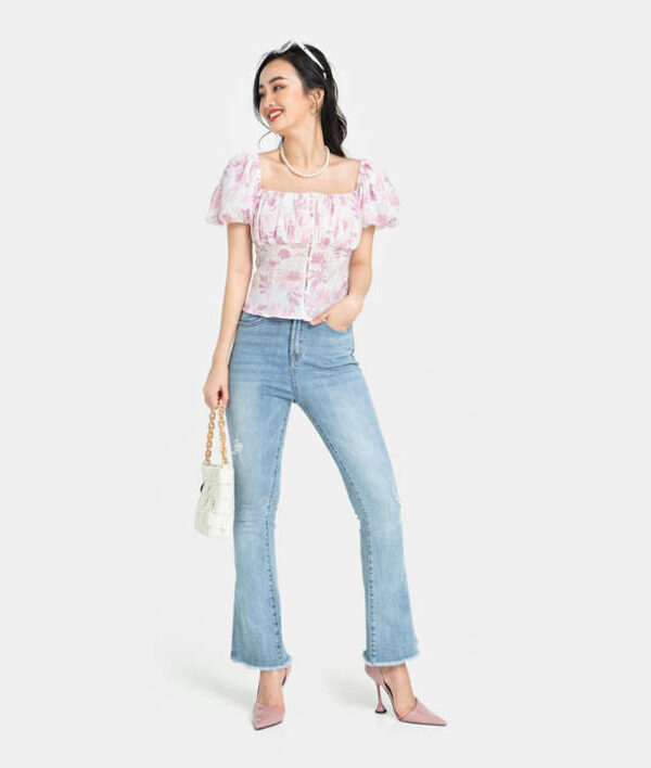 HNOSS Áo dún ngực tay phồng 100% polyester HNAKI037
