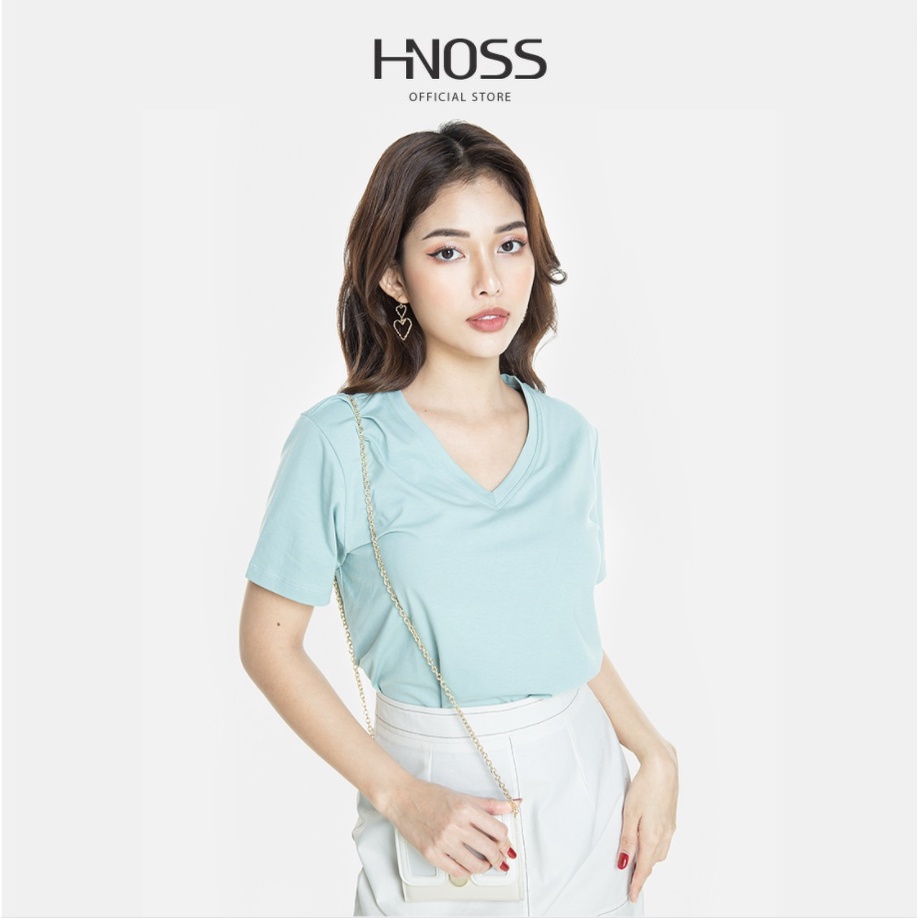 HNOSS – Áo Thun Trơn Cổ Tim – BAC12101064