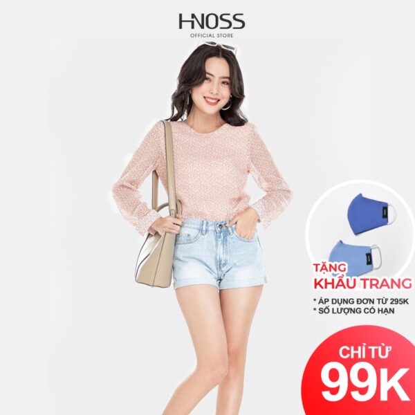 HNOSS - Quần Short Jeans Lai Lật - CMC12101032 - Hình ảnh 2
