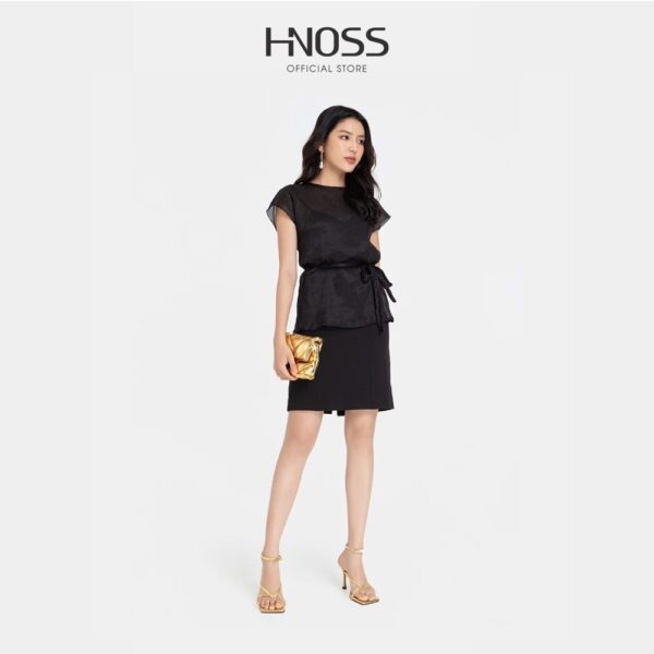 HNOSS - Set Đầm Liền Áo Voan - DNG013 - Hình ảnh 3