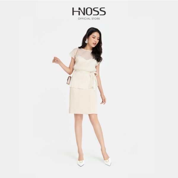 HNOSS - Set Đầm Liền Áo Voan - DNG013 - Hình ảnh 6