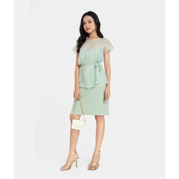 HNOSS - Set Đầm Liền Áo Voan - DNG013 - Hình ảnh 9