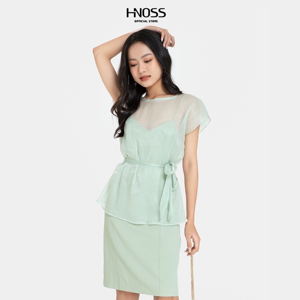 HNOSS – Set Đầm Liền Áo Voan – DNG013