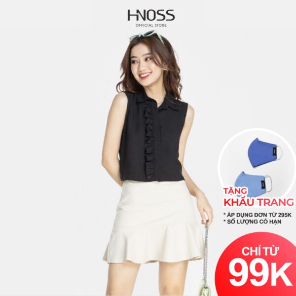 HNOSS - Sơmi Phối Bèo Nẹp Nút - ASM004 - Ảnh 2