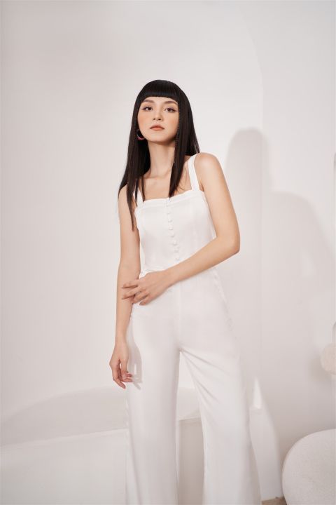 Jumpsuit nữ lụa hai dây quần ống rộng LADY ME by Eva de Eva 21AJSO001T