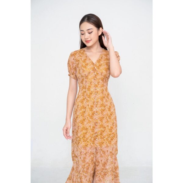 [Mã BMBAU300 giảm 7% tối đa 300K đơn 499K] De Leah - Đầm Ôm Đuôi Cá Cúc Trai Xẻ Trước - Thời trang thiết kế - Hình ảnh 8