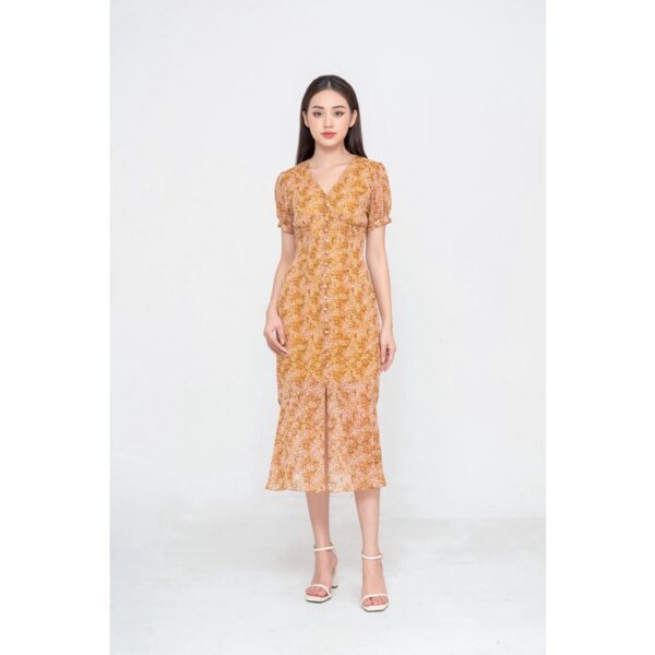 [Mã BMBAU300 giảm 7% tối đa 300K đơn 499K] De Leah - Đầm Ôm Đuôi Cá Cúc Trai Xẻ Trước - Thời trang thiết kế - Hình ảnh 9