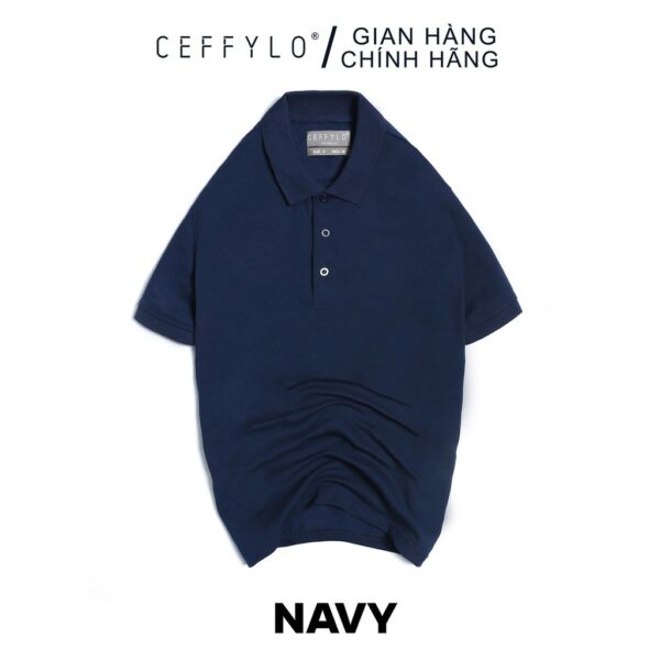 [Mã BMBAU50 giảm 7% tối đa 50K đơn 99K] Áo Polo Xanh Navy Trơn Basic vải cotton mềm mịn CEFFYLO