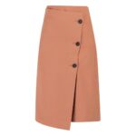 [Mã BMBAU50 giảm 7% tối đa 50K đơn 99K] DE LEAH – Chân Váy Midi Đắp Vạt Lệch – Thời trang thiết kế