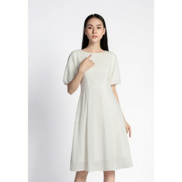 [Mã BMBAU50 giảm 7% tối đa 50K đơn 99K] De Leah - Đầm Xoè Tay Bồng - Thời trang thiết kế