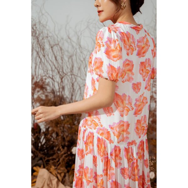 [Mã BMBAU50 giảm 7% tối đa 50K đơn 99K] Eva De Eva Đầm tay ngắn dáng thắt eo 21SDKE085F - Hình ảnh 4