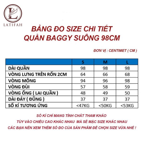 [Mã BMBAU50 giảm 7% tối đa 50K đơn 99K] Quần baggy jeans nữ LATIFAH ống rộng đơn giản dài 98cm QD026 - Hình ảnh 9