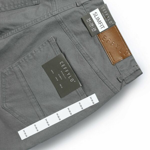 [Mã BMBAU50 giảm 7% tối đa 50K đơn 99K] Quần Khaki Túi Jeans trơn Xám Nhạt CEFFYLO, Form Slimfit, Co Giãn - Hình ảnh 3