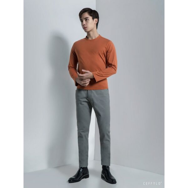 [Mã BMBAU50 giảm 7% tối đa 50K đơn 99K] Quần Khaki Túi Jeans trơn Xám Nhạt CEFFYLO, Form Slimfit, Co Giãn - Hình ảnh 4