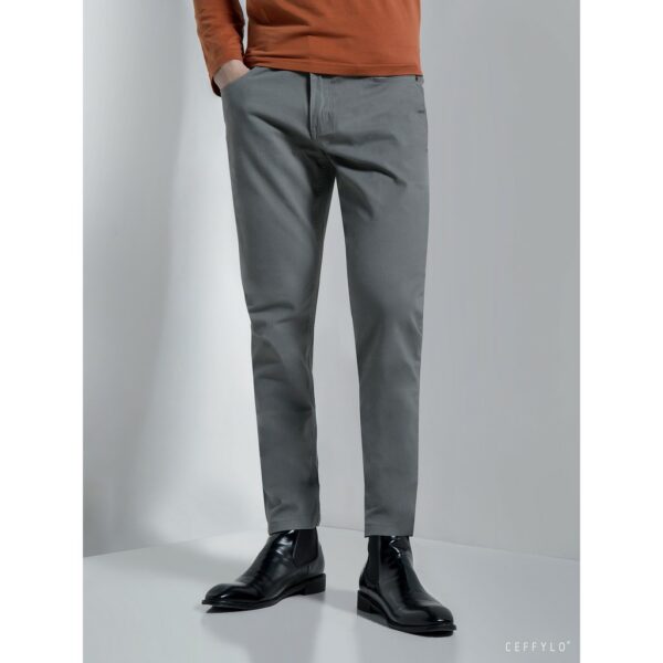 [Mã BMBAU50 giảm 7% tối đa 50K đơn 99K] Quần Khaki Túi Jeans trơn Xám Nhạt CEFFYLO, Form Slimfit, Co Giãn - Hình ảnh 6