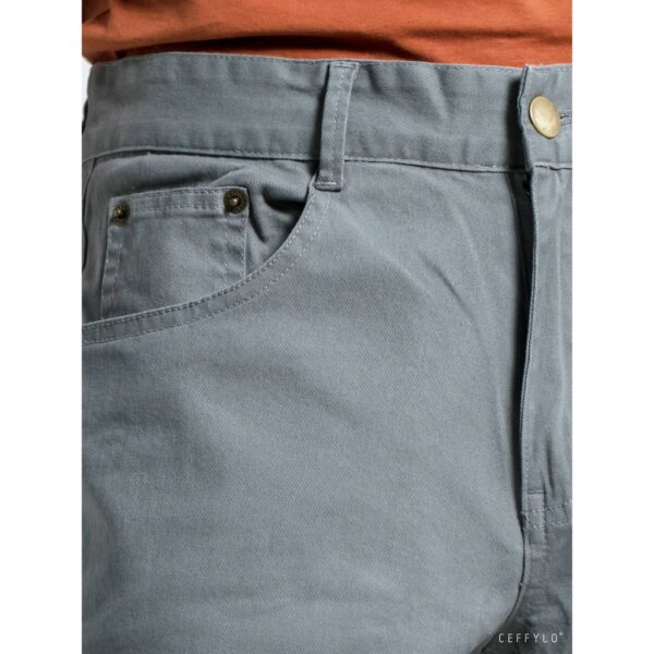[Mã BMBAU50 giảm 7% tối đa 50K đơn 99K] Quần Khaki Túi Jeans trơn Xám Nhạt CEFFYLO, Form Slimfit, Co Giãn - Hình ảnh 7
