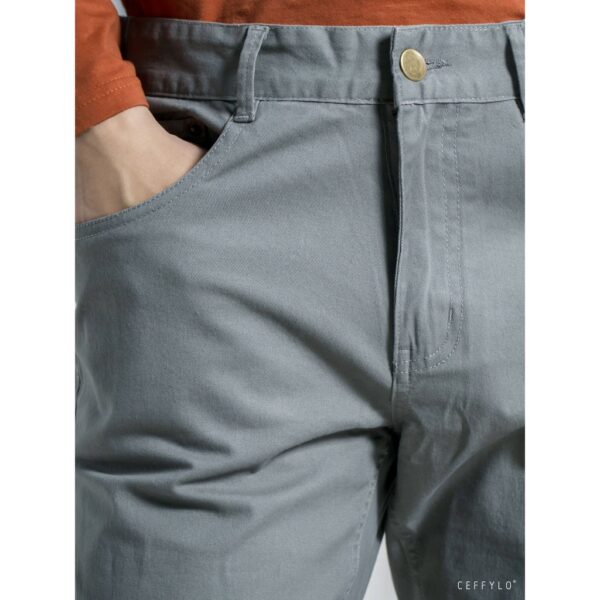 [Mã BMBAU50 giảm 7% tối đa 50K đơn 99K] Quần Khaki Túi Jeans trơn Xám Nhạt CEFFYLO, Form Slimfit, Co Giãn - Hình ảnh 8