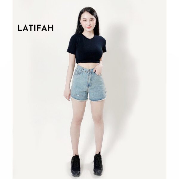 [Mã BMBAU50 giảm 7% tối đa 50K đơn 99K] Quần short jeans nữ LATIFAH tua lai có rách QS012 phong cách hàn quốc - Hình ảnh 2