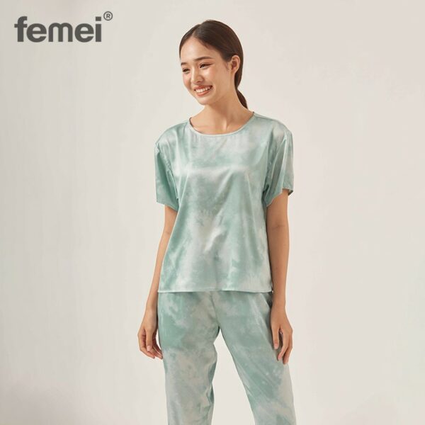 [Mã LT50 giảm 50k đơn 250k] FEMEI - Đồ bộ mặc nhà áo cộc tay quần dài KDD019 - Ảnh 3