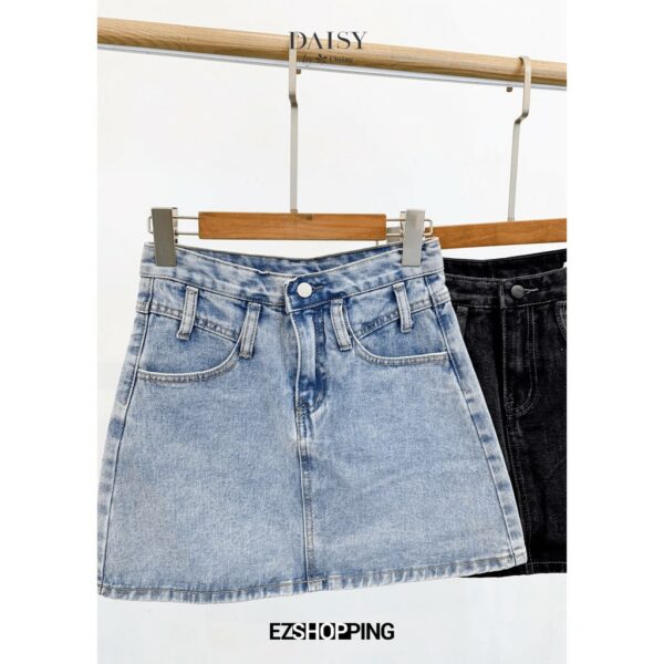 [Mã SKAMLTSM9 giảm 10% đơn 99K] 322097 - Chân váy jean chữ A đỉa lệch Daisy - Hình ảnh 2
