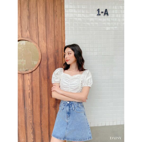 [Mã SKAMLTSM9 giảm 10% đơn 99K] 322097 - Chân váy jean chữ A đỉa lệch Daisy - Hình ảnh 6