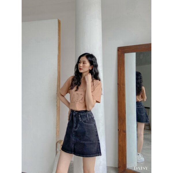 [Mã SKAMLTSM9 giảm 10% đơn 99K] 322097 - Chân váy jean chữ A đỉa lệch Daisy - Hình ảnh 8
