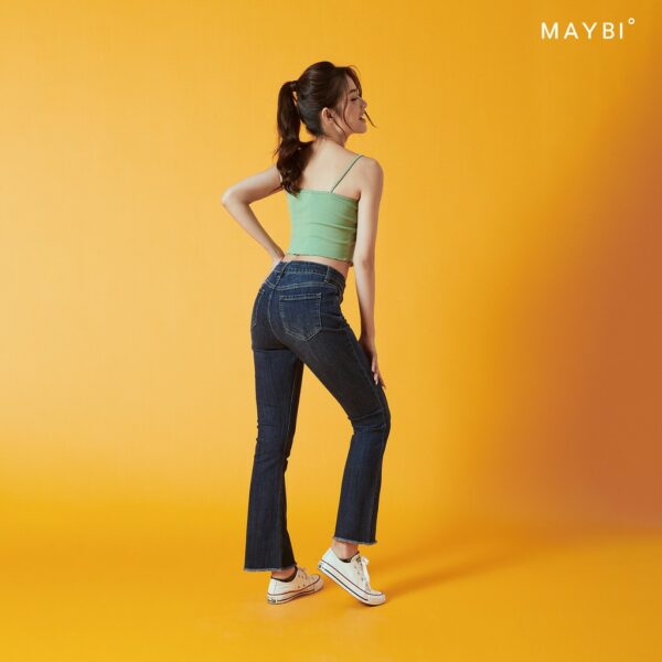 MAYBI - Quần boot cut jean xanh đậm - Hình ảnh 3