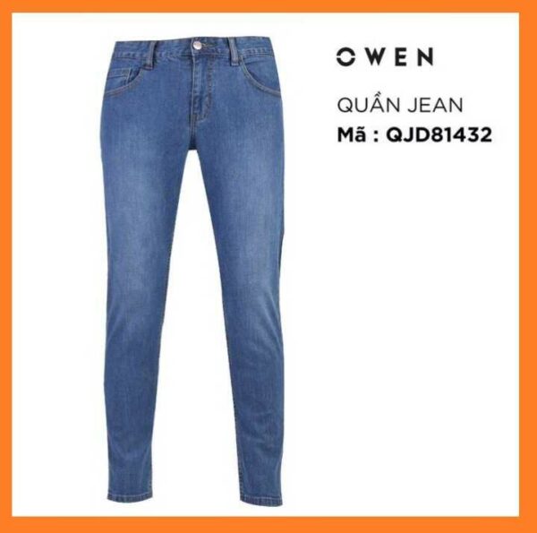 OWEN - Quần jean nam Slimfit ống ôm màu xanh nhạt - QJD 81132