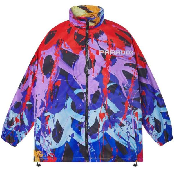 PARADOX Áo khoác dù dây kéo CHIROGRAPHY ZIP OVERPRINTED JACKET