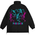 PARADOX Áo khoác dù dây kéo DANCING SKELETONS ZIP OVER-PRINTED JACKET