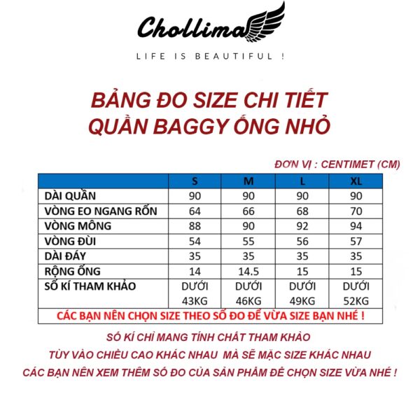 Quần baggy jean Chollima ống nhỏ trơn cuốn lai QD022 phong cách hàn quốc trẻ trung năng động - Hình ảnh 9
