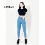 Quần baggy jeans nữ LATIFAH form rộng 2 bách vuông lưng thun QD016 phong cách hàn quốc