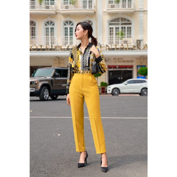 Quần Baggy Nữ Công Sở Lưng Cao GILLEE Tuyết Mưa Cơ Bản - Hình ảnh 3