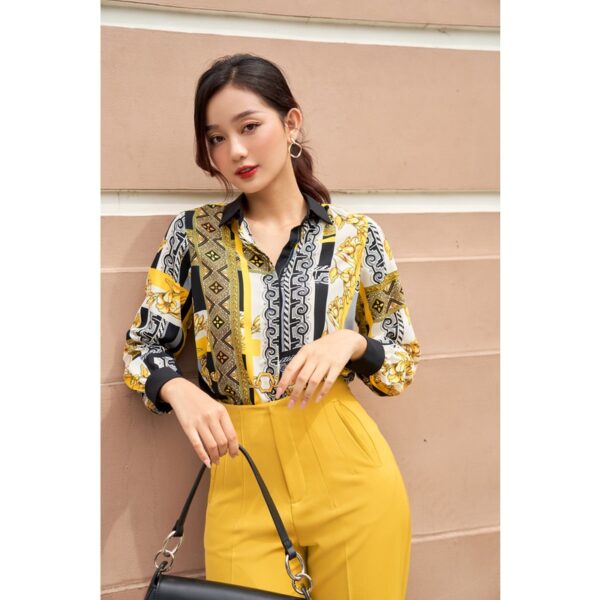 Quần Baggy Nữ Công Sở Lưng Cao GILLEE Tuyết Mưa Cơ Bản - Hình ảnh 4